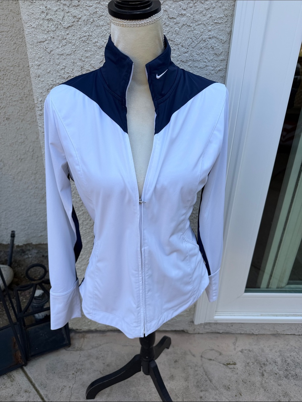 Nike Golf Dri-Fit Women's Navy Blue/White Full Zip Jacket Size M